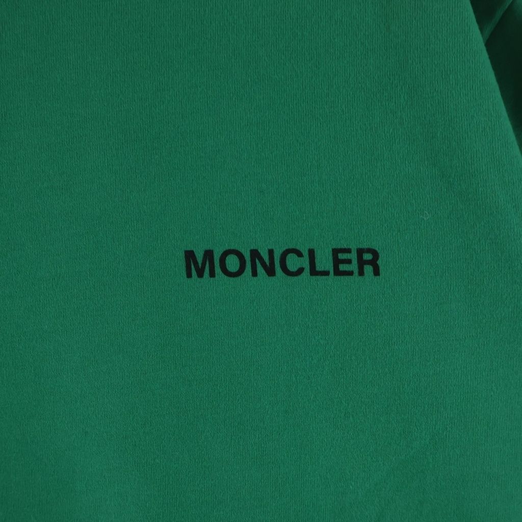 Moncler Logo Tee Double Sided Print Short Sleeve T-Shirt Green — view 5