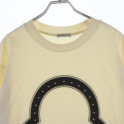 Moncler Studs Logo Tee Front Print Crew Neck Short Sleeve T-Shirt Ivory — view 3
