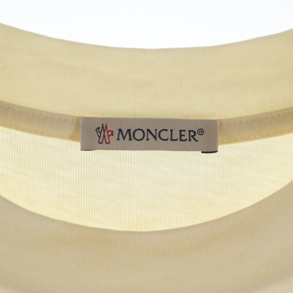 Moncler Studs Logo Tee Front Print Crew Neck Short Sleeve T-Shirt Ivory — view 7