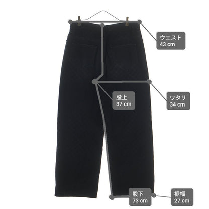 Louis Vuitton Flocked Damier Denim Wide Leg Pants Ccu Black — view 9