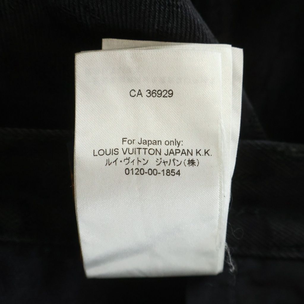 Louis Vuitton Flocked Damier Denim Wide Leg Pants Ccu Black — view 8