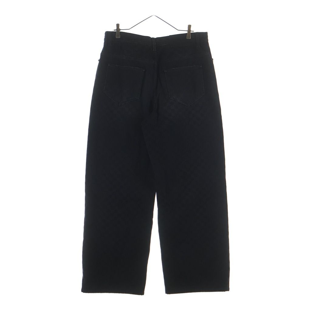 Louis Vuitton Flocked Damier Denim Wide Leg Pants Ccu Black — view 2