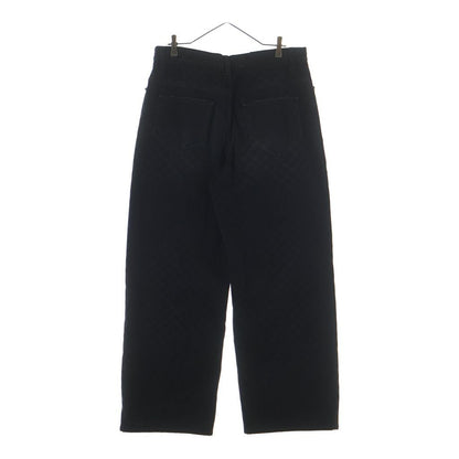 Louis Vuitton Flocked Damier Denim Wide Leg Pants Ccu Black — view 2