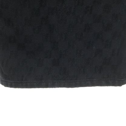 Louis Vuitton Flocked Damier Denim Wide Leg Pants Ccu Black — view 5