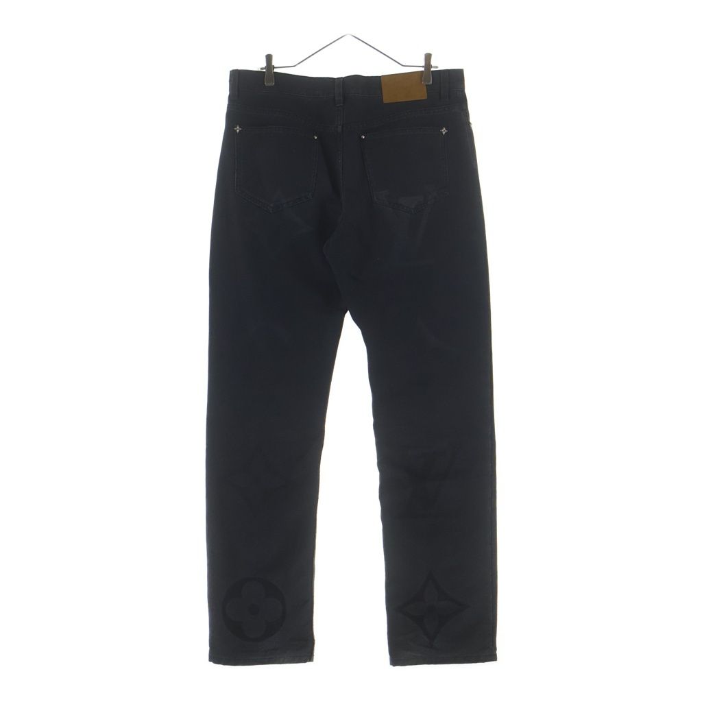 Louis Vuitton Monogram Flour Denim Pants Flower Jeans Black — view 2