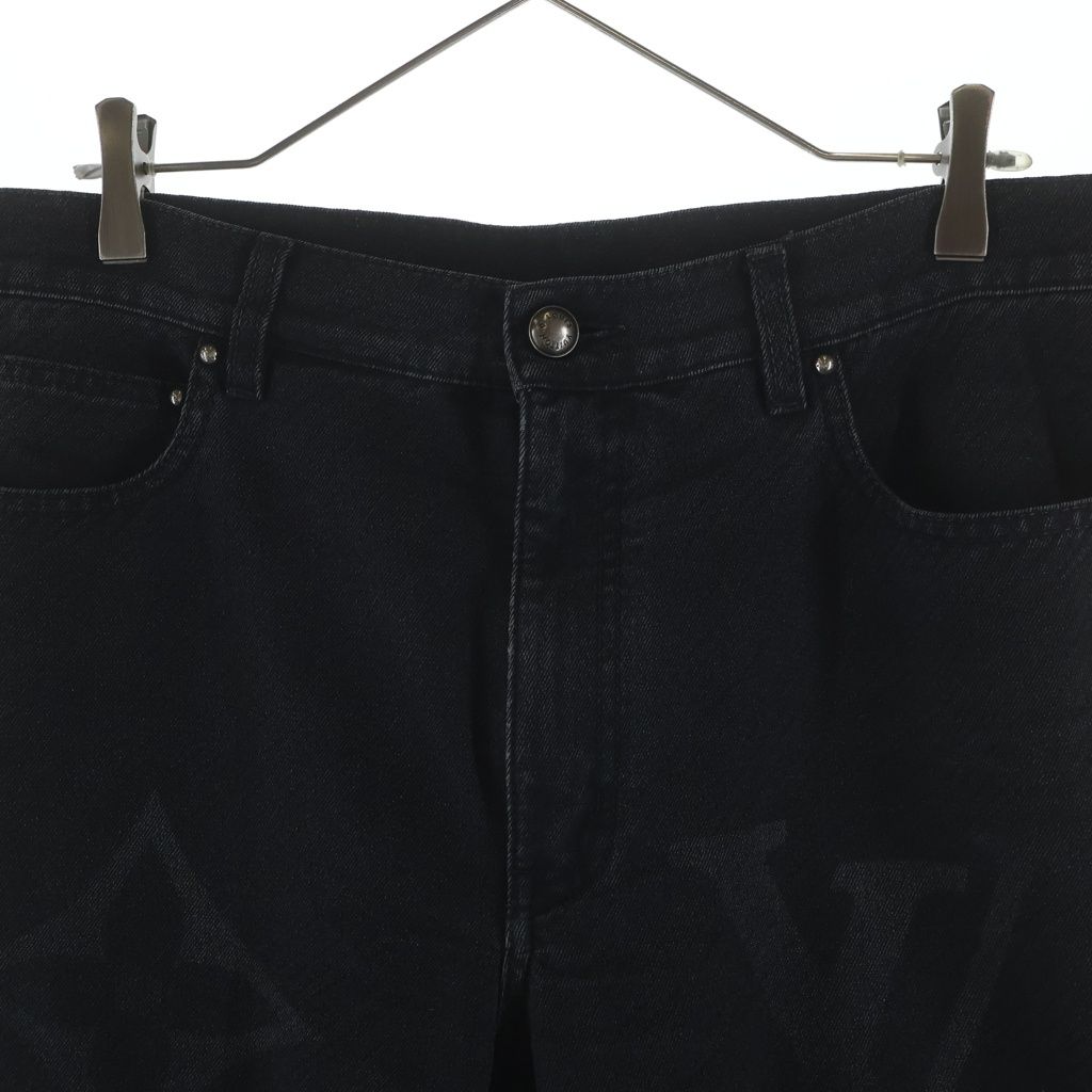 Louis Vuitton Monogram Flour Denim Pants Flower Jeans Black — view 3