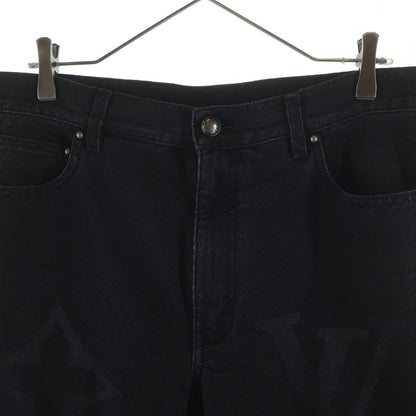 Louis Vuitton Monogram Flour Denim Pants Flower Jeans Black — view 3