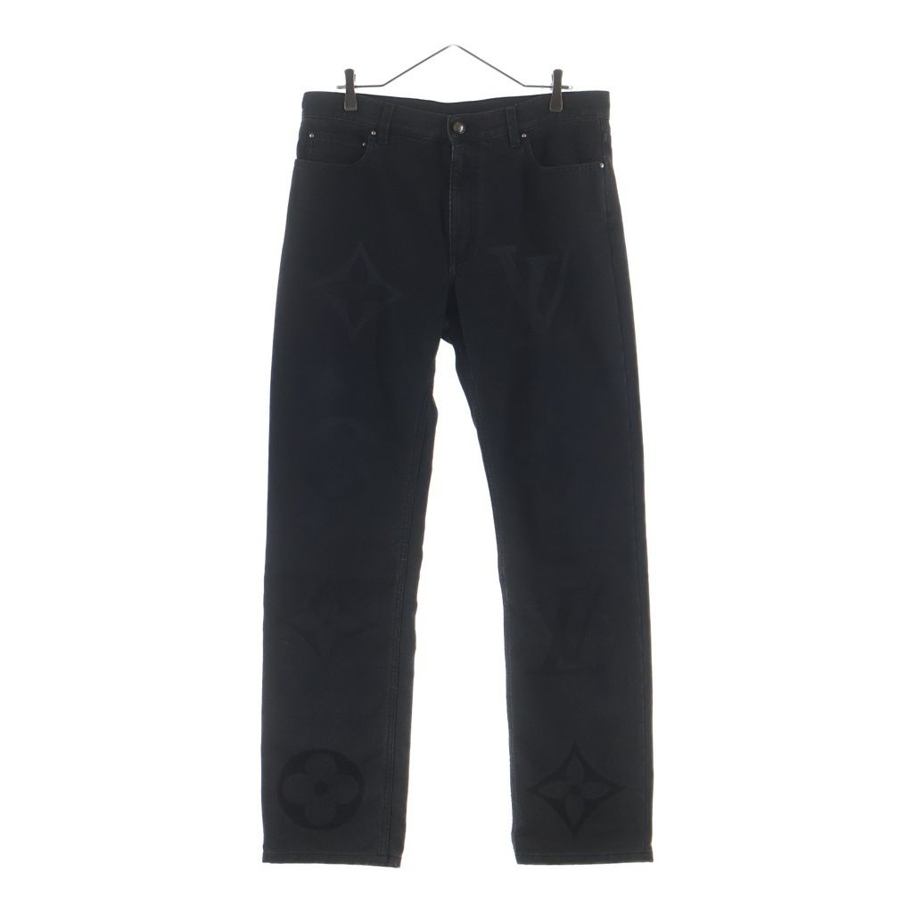 Louis Vuitton Monogram Flour Denim Pants Flower Jeans Black
