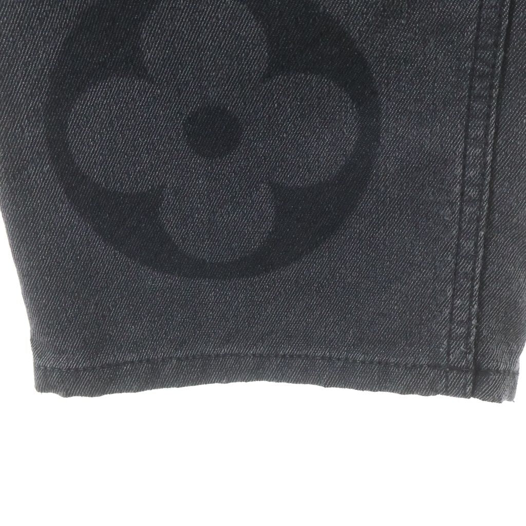 Louis Vuitton Monogram Flour Denim Pants Flower Jeans Black — view 5