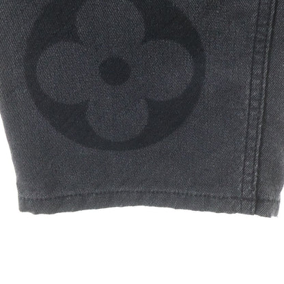 Louis Vuitton Monogram Flour Denim Pants Flower Jeans Black — view 5