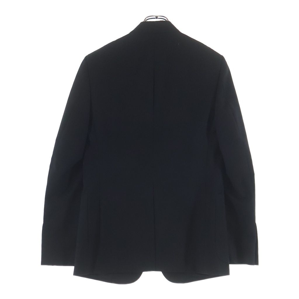 Gucci Eschatology Sleeve Patch Gold Button Peak Lapel Black Leather Tweed Jacket — view 2