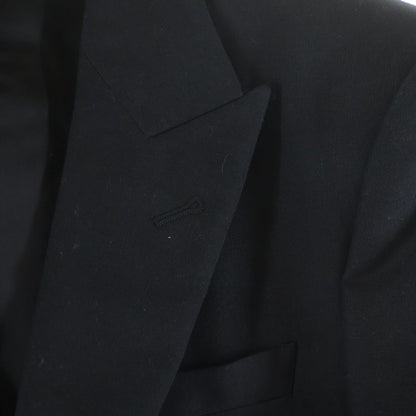Gucci Eschatology Sleeve Patch Gold Button Peak Lapel Black Leather Tweed Jacket — view 5