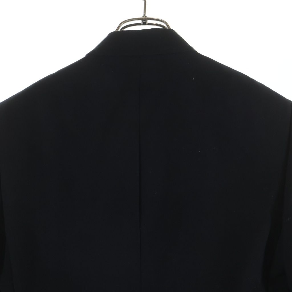 Gucci Eschatology Sleeve Patch Gold Button Peak Lapel Black Leather Tweed Jacket — view 4
