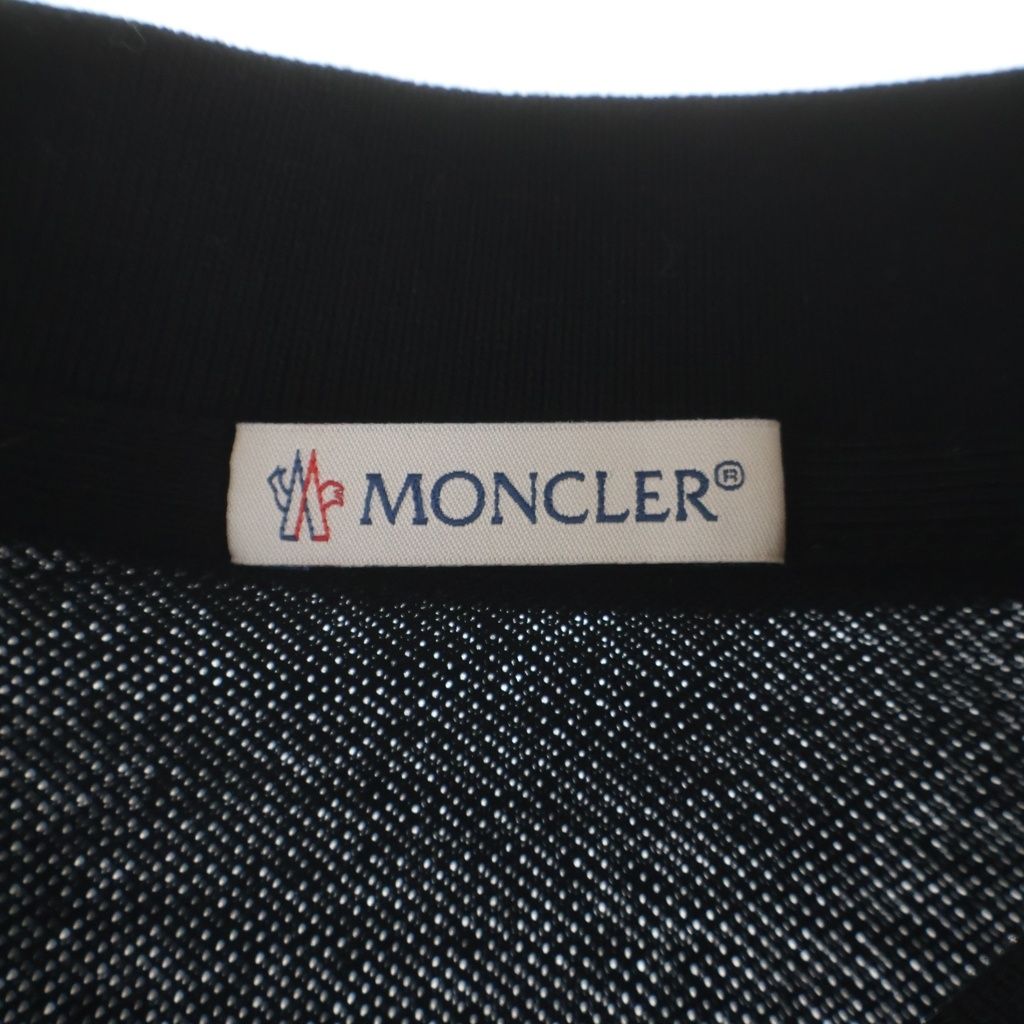 Moncler Short Sleeved Polo Shirt Logo Patch Top Black — view 7