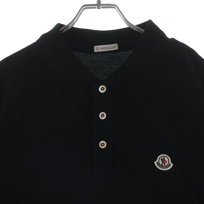 Moncler Short Sleeved Polo Shirt Logo Patch Top Black — view 3