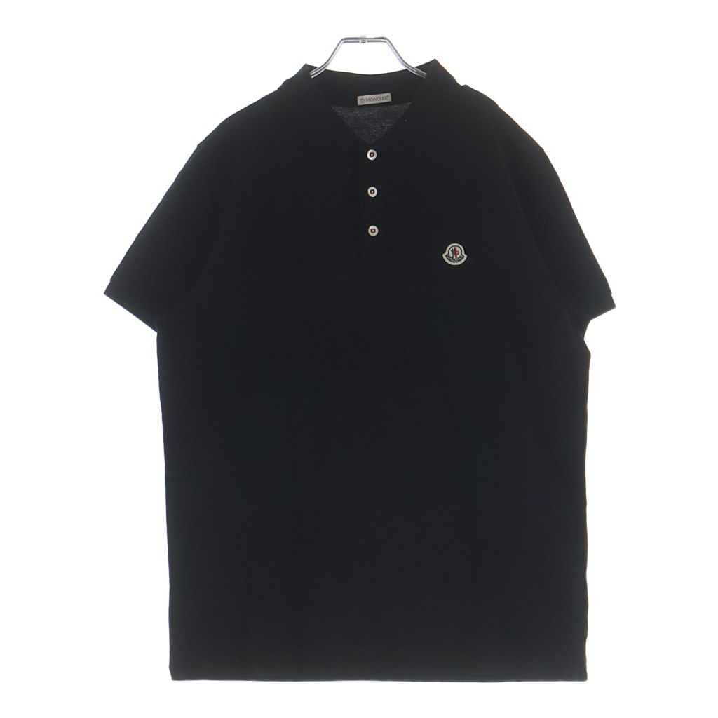 Moncler Short Sleeved Polo Shirt Logo Patch Top Black