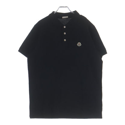 Moncler Short Sleeved Polo Shirt Logo Patch Top Black