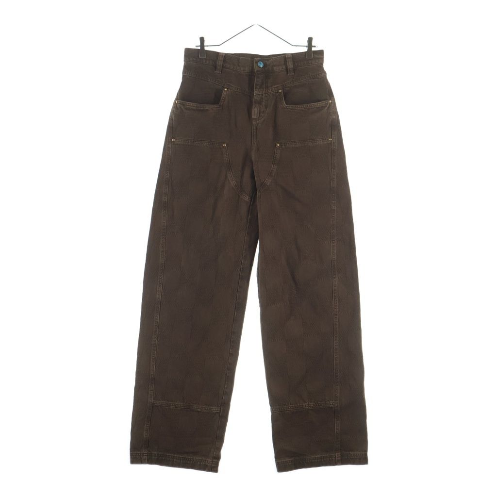 Louis Vuitton Damier Work Denim Pants Double Neck Painter Brown