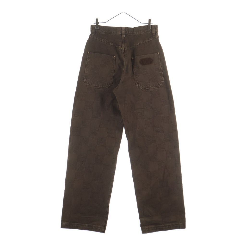 Louis Vuitton Damier Work Denim Pants Double Neck Painter Brown — view 2