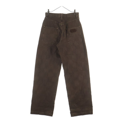 Louis Vuitton Damier Work Denim Pants Double Neck Painter Brown — view 2