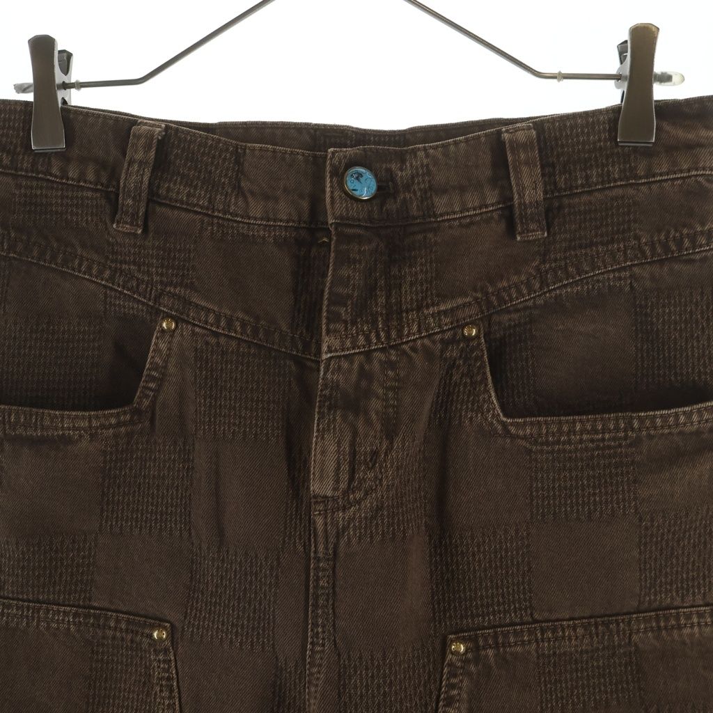Louis Vuitton Damier Work Denim Pants Double Neck Painter Brown — view 3