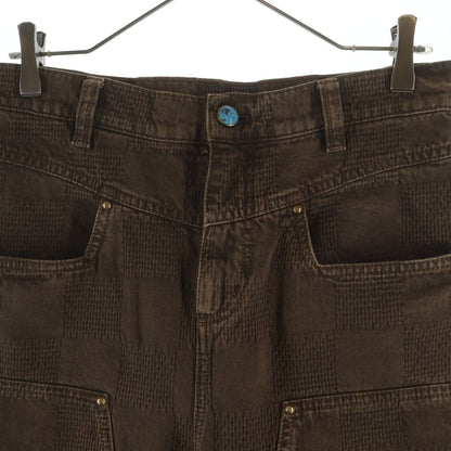 Louis Vuitton Damier Work Denim Pants Double Neck Painter Brown — view 3