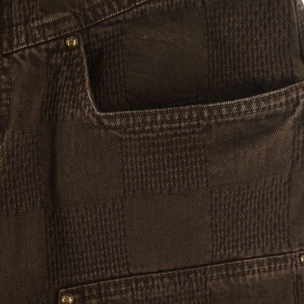 Louis Vuitton Damier Work Denim Pants Double Neck Painter Brown — view 4