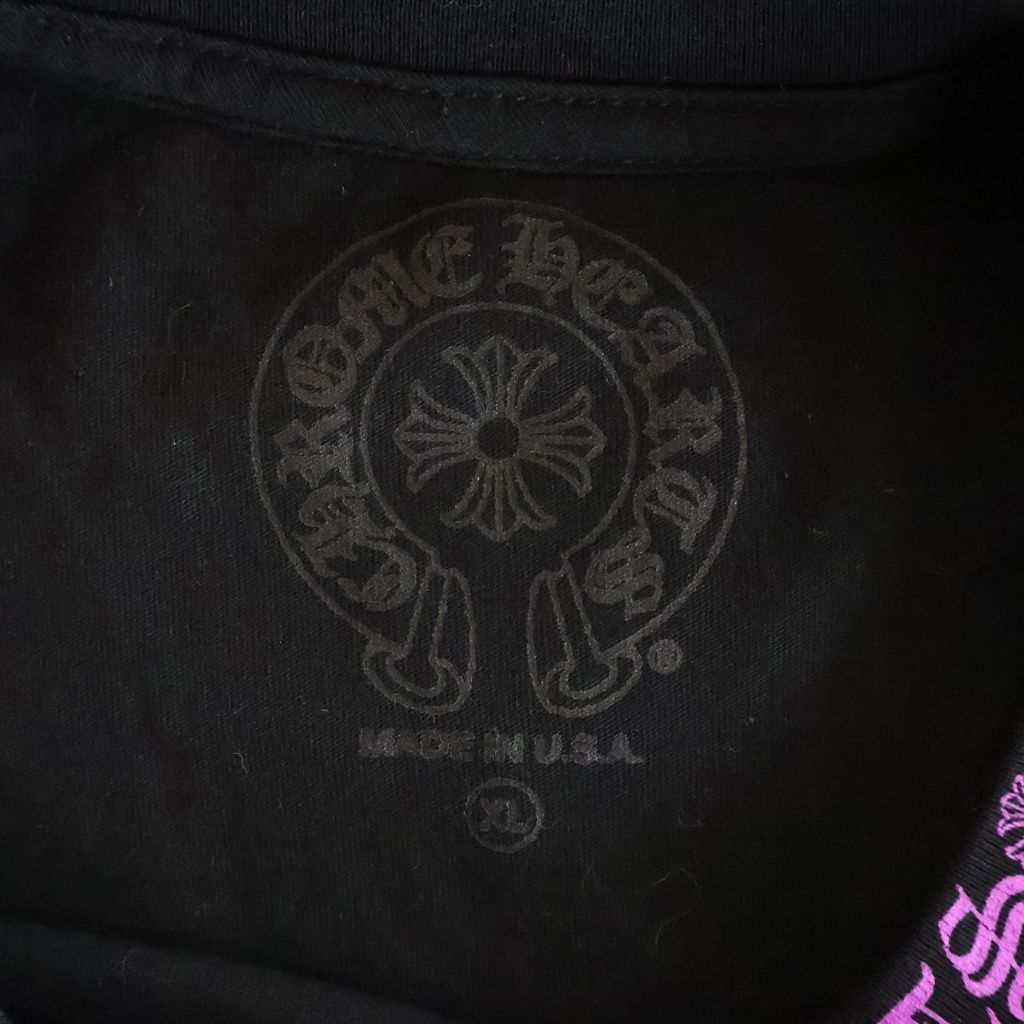 Chrome Hearts CH T-Shirt Neck Logo Short Sleeve Black Purple — view 7