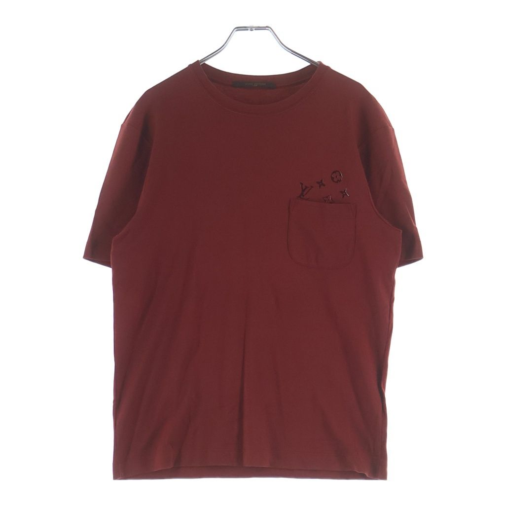 Louis Vuitton Chest Pocket Monogram Logo Short Sleeve T-Shirt Red Cm s