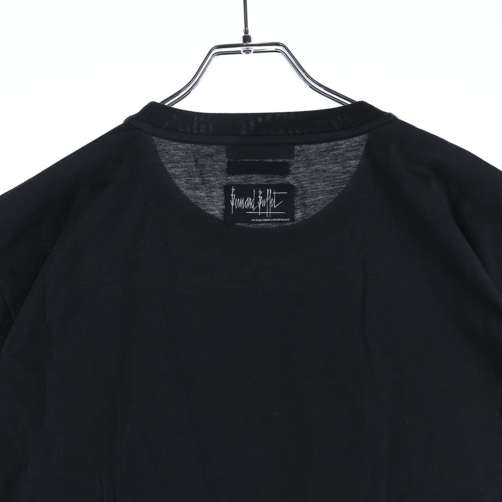 Prada Bernard Buffet Graphic Print Front Crew Neck Short Sleeve T-Shirt Black — view 4