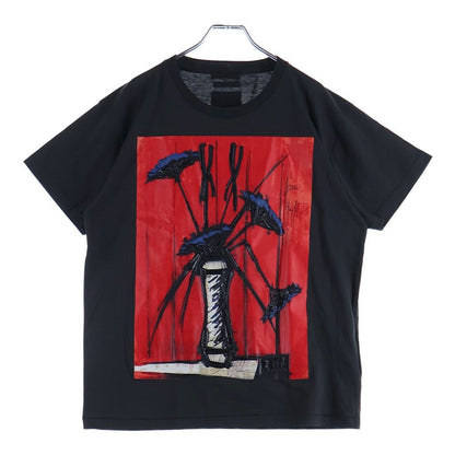Prada Bernard Buffet Graphic Print Front Crew Neck Short Sleeve T-Shirt Black