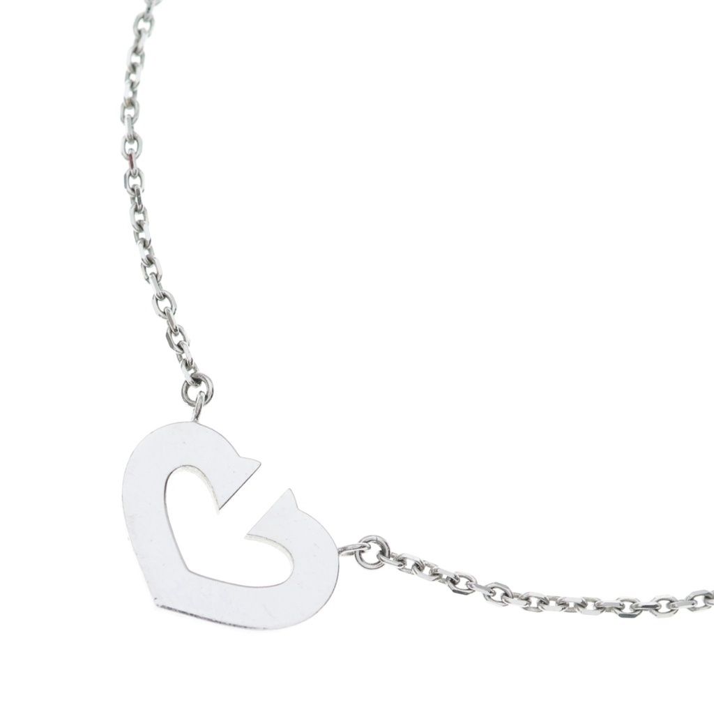 Cartier C Heart Pendant Chain Silver