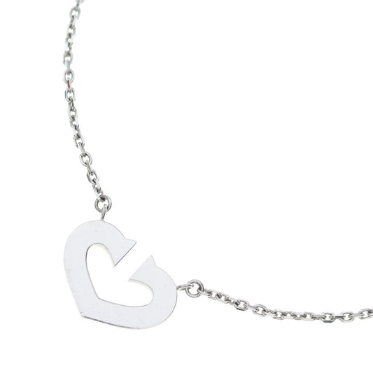 Cartier C Heart Pendant Chain Silver