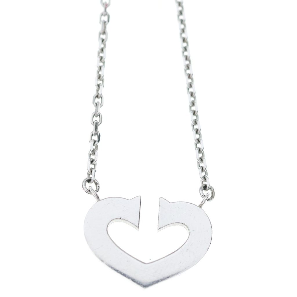 Cartier C Heart Pendant Chain Silver — view 3