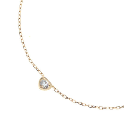 Cartier Diamant Leger Heart Necklace Diamond Pendant Chain Pink Gold