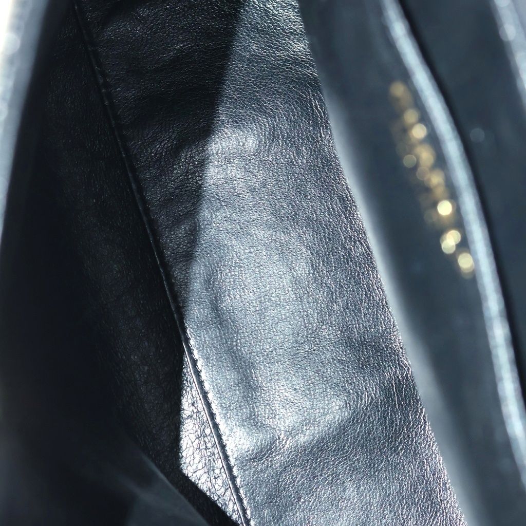 Chanel Quilted Top Handle 30 Handbag Black Caviar Leather Gold — view 5