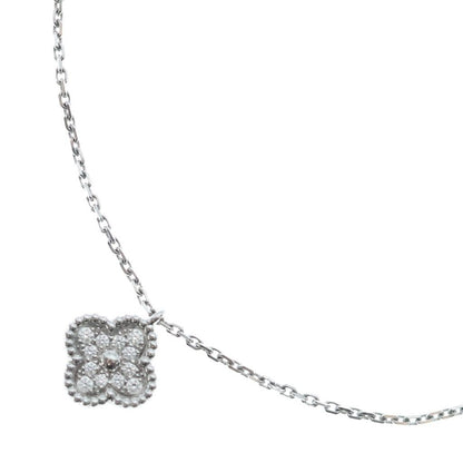 Van Cleef & Arpels Sweet Alhambra Pave Diamond Necklace White Gold