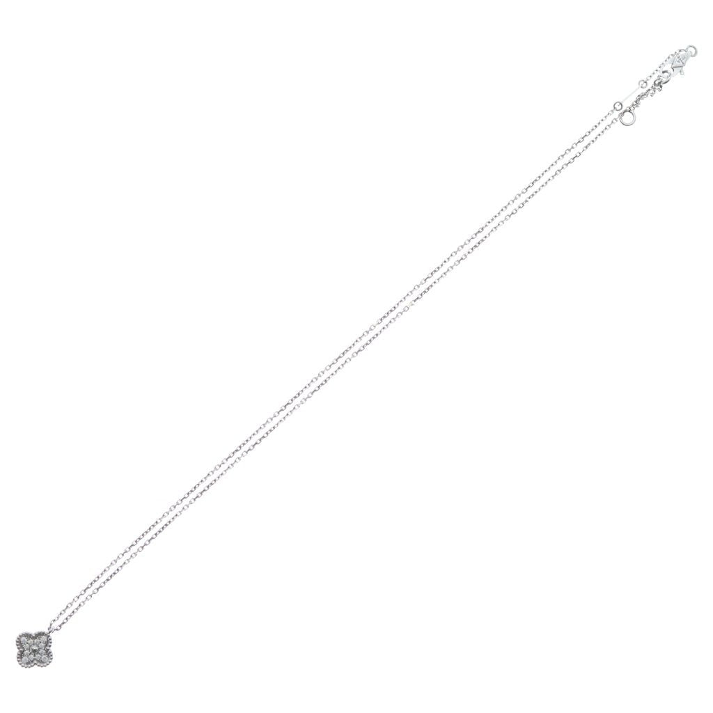 Van Cleef & Arpels Sweet Alhambra Pave Diamond Necklace White Gold — view 2