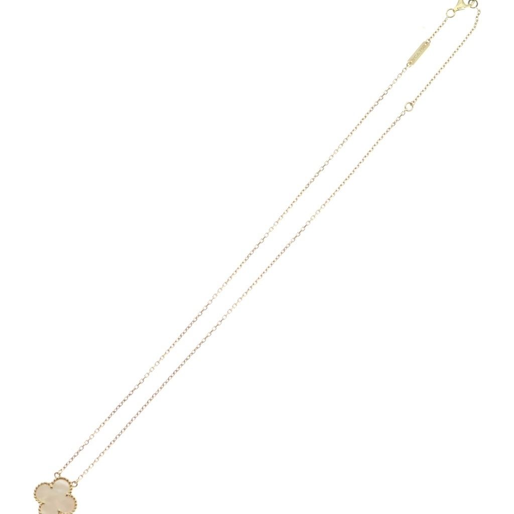 Van Cleef & Arpels Alhambra Mother of Pearl Pendant Chain Gold White — view 2