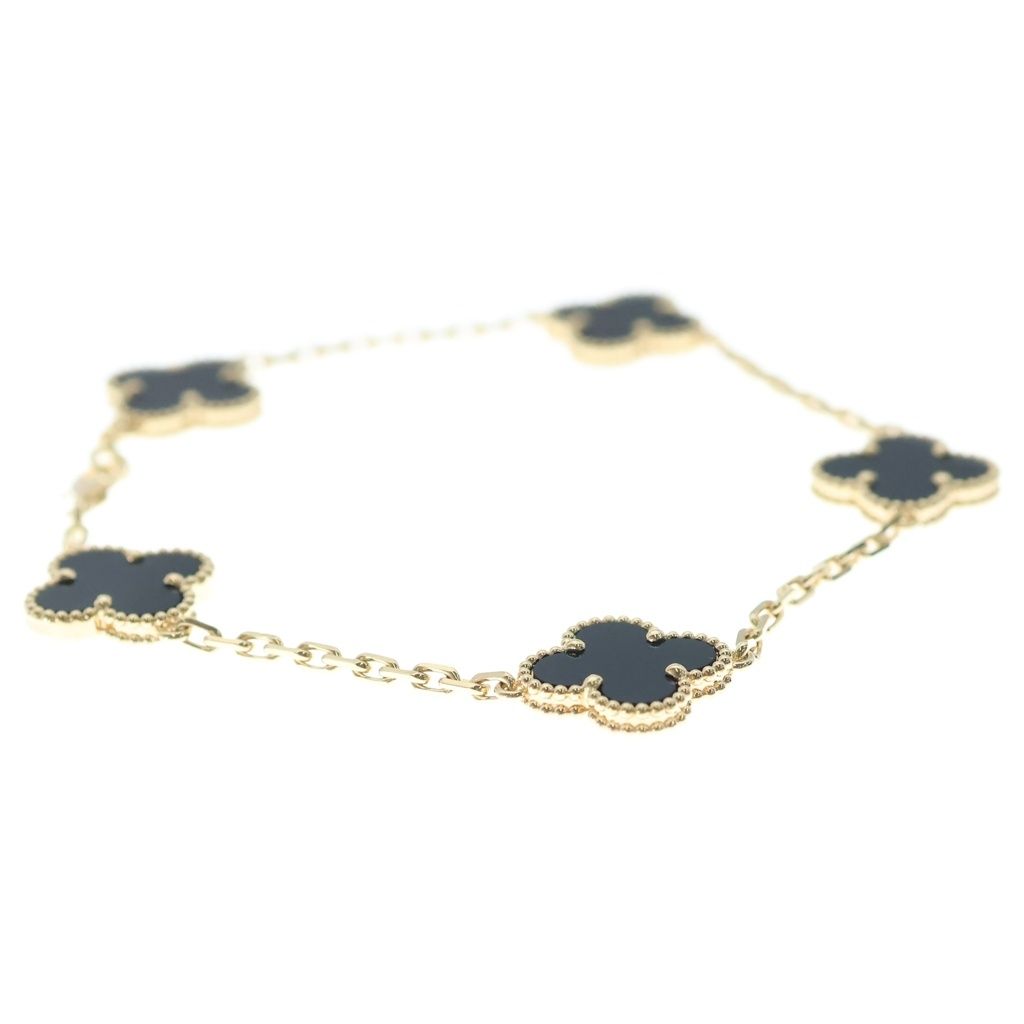 Van Cleef & Arpels Alhambra 5 Motif Onyx Bracelet Yellow Gold YG — view 4