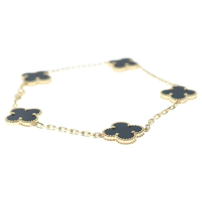Van Cleef & Arpels Alhambra 5 Motif Onyx Bracelet Yellow Gold YG — view 4