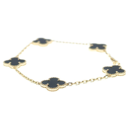 Van Cleef & Arpels Alhambra 5 Motif Onyx Bracelet Yellow Gold YG — view 3