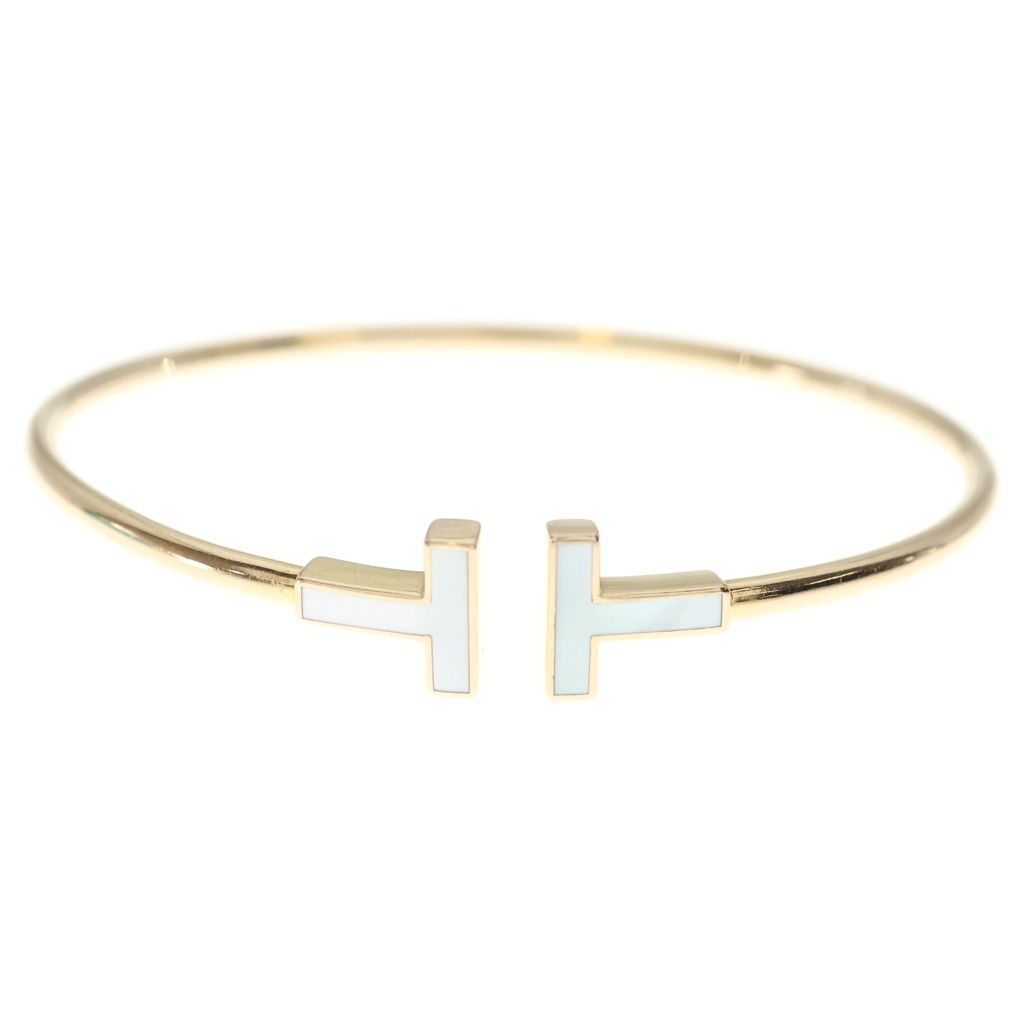 Tiffany & Co T Wire Shell Bangle Bracelet Pink Gold — view 4