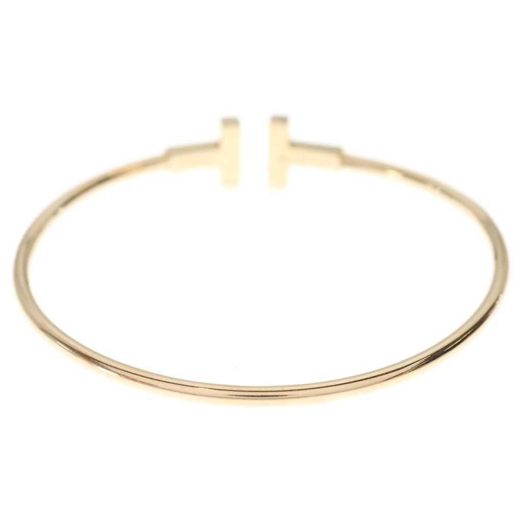 Tiffany & Co T Wire Shell Bangle Bracelet Pink Gold — view 2