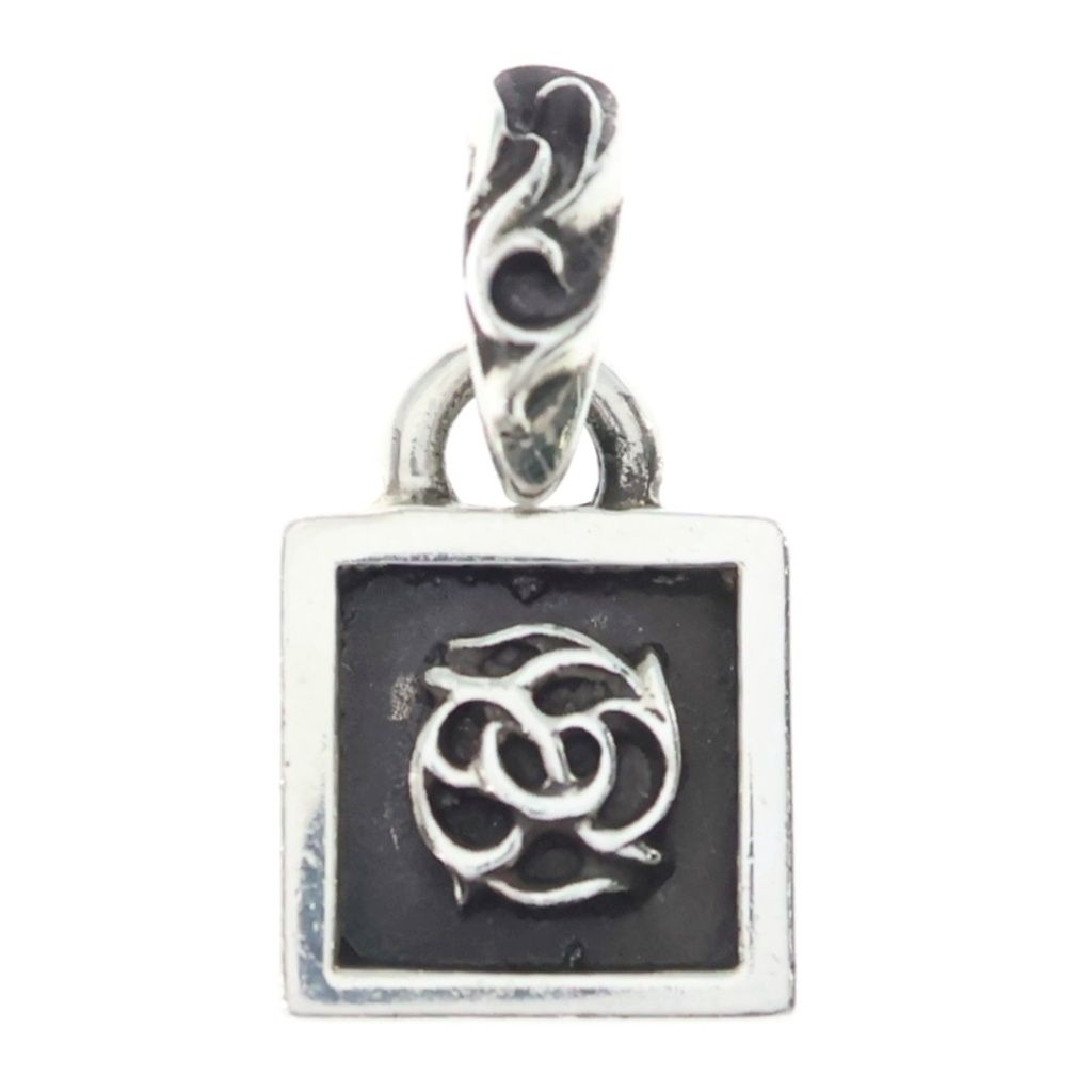 Chrome Hearts Framed Flrl Floral Necklace Ball Chain Silver