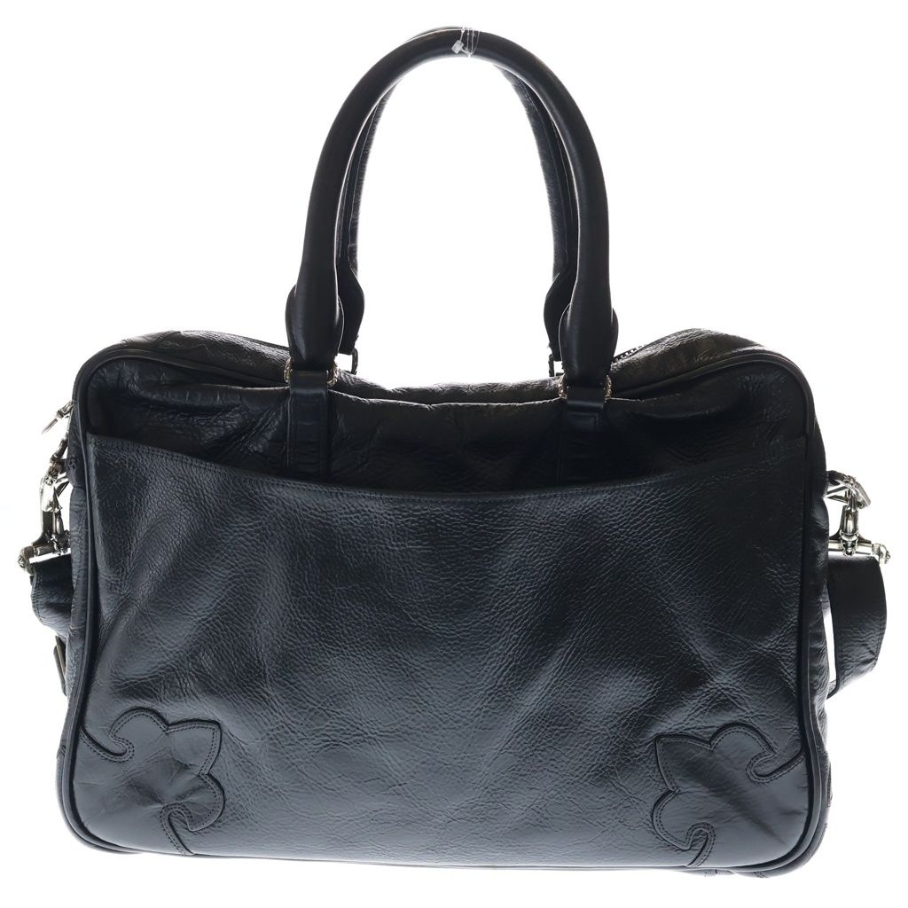 Chrome Hearts Brf Cll Trbk Strp Briefcase Business 2-Way Leather Cross Patch