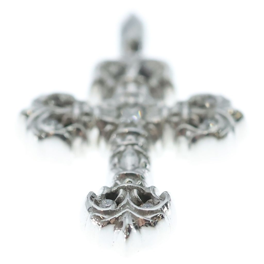 Chrome Hearts Charm Filigree Tiny P Dmnd Pave Diamond Silver Pendant White Gold — view 5