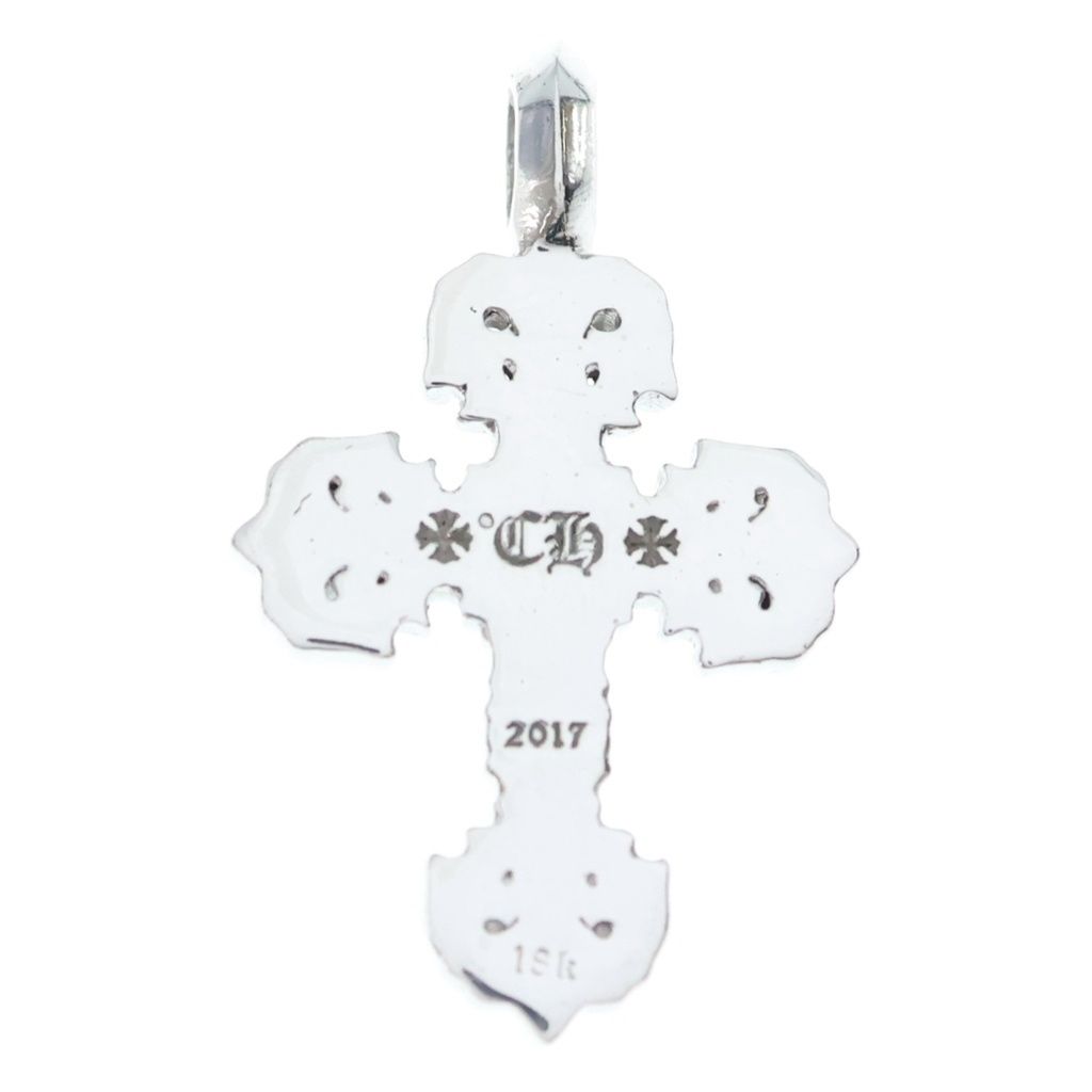 Chrome Hearts Charm Filigree Tiny P Dmnd Pave Diamond Silver Pendant White Gold — view 2