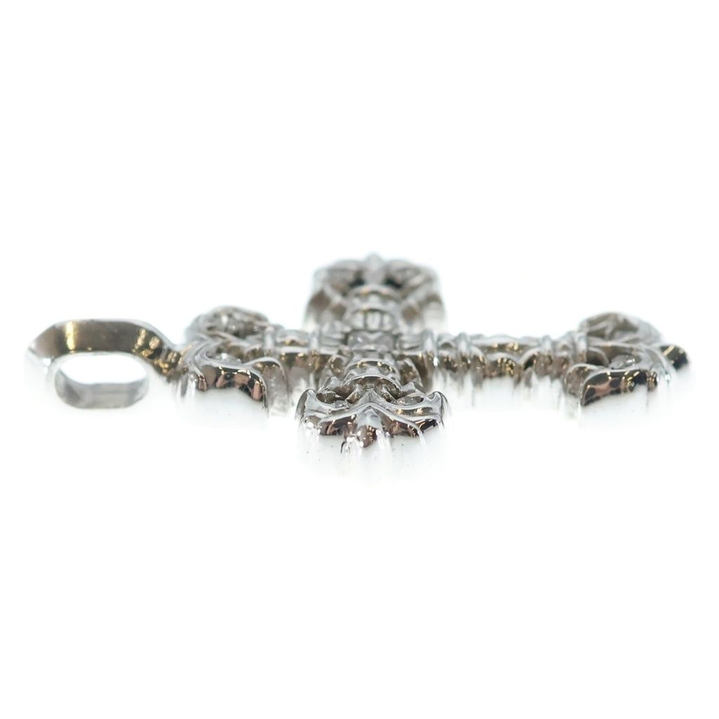 Chrome Hearts Charm Filigree Tiny P Dmnd Pave Diamond Silver Pendant White Gold — view 4
