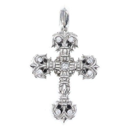 Chrome Hearts Charm Filigree Tiny P Dmnd Pave Diamond Silver Pendant White Gold